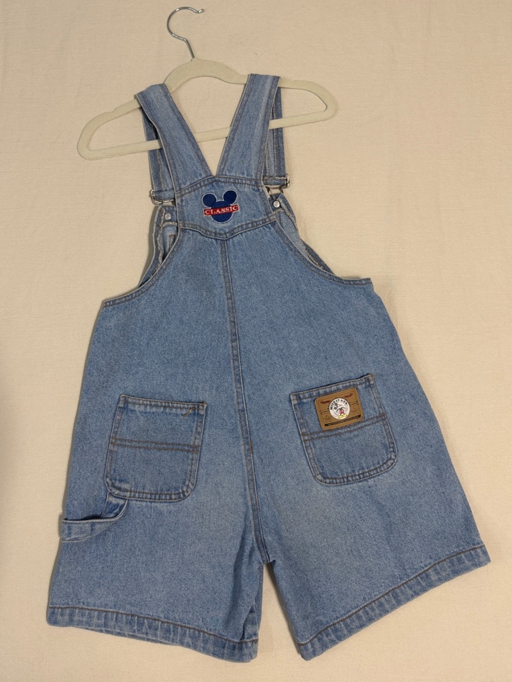 Vintage 90s Disney Mickey & Co. Classic Denim Shortalls / Overalls - Picture 8 of 10